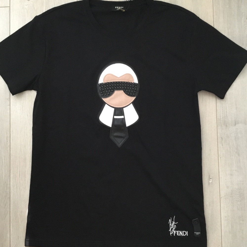 FENDI T-shirt New Karlito black size L
